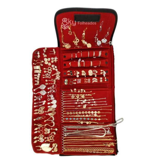KIT SEMI JOIAS 60 PEÇAS FOLHEADOS A OURO 18K E PRATEADOS