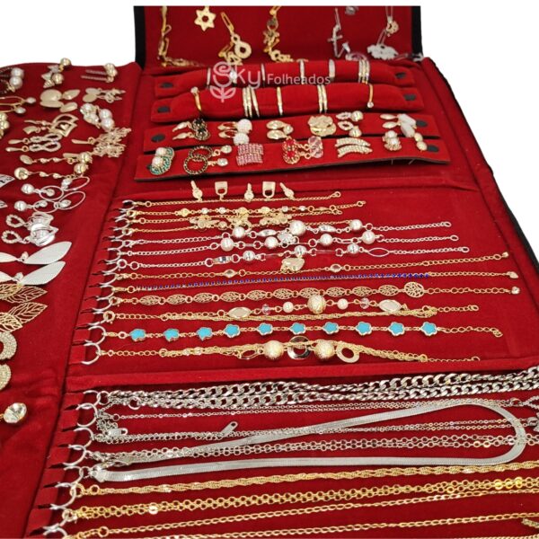 KIT SEMI JOIAS 60 PEÇAS FOLHEADOS A OURO 18K E PRATEADOS - Image 2