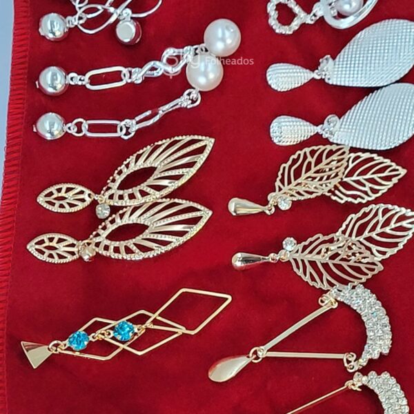 KIT SEMI JOIAS 60 PEÇAS FOLHEADOS A OURO 18K E PRATEADOS - Image 3