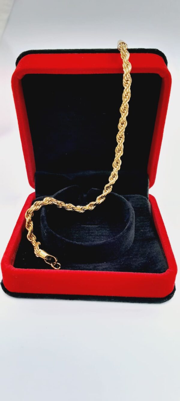 PULSEIRA MASCULINA CORDÃO BAIANO AÇO INOX NA COR DOURADA E PRATA 22 CM