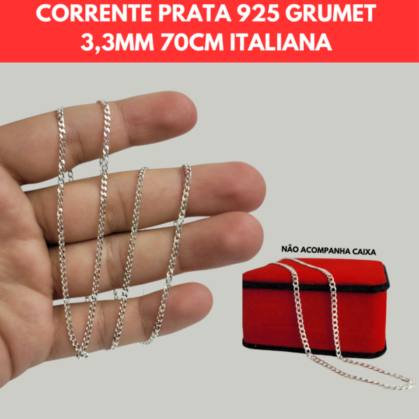 PULSEIRA GRUMET 21CM 3MM PRATA 925 ITALIANA LEGITIMA - Image 4