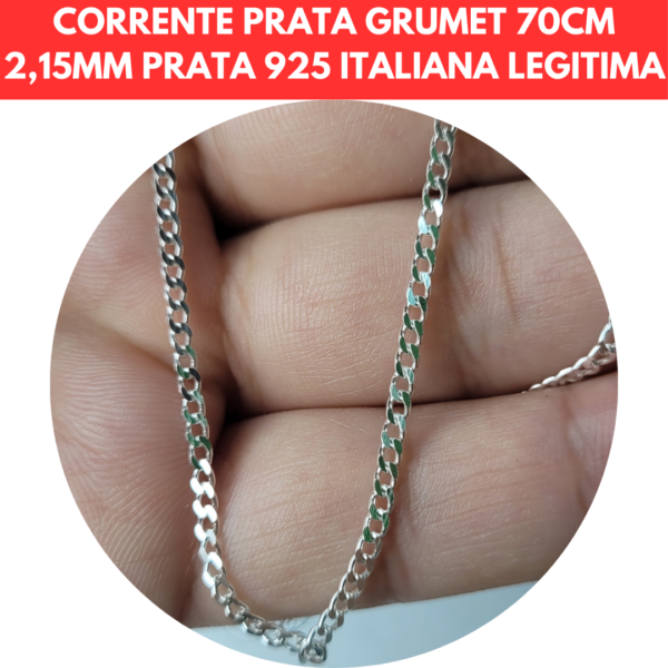 PULSEIRA GRUMET 21CM 3MM PRATA 925 ITALIANA LEGITIMA - Image 3
