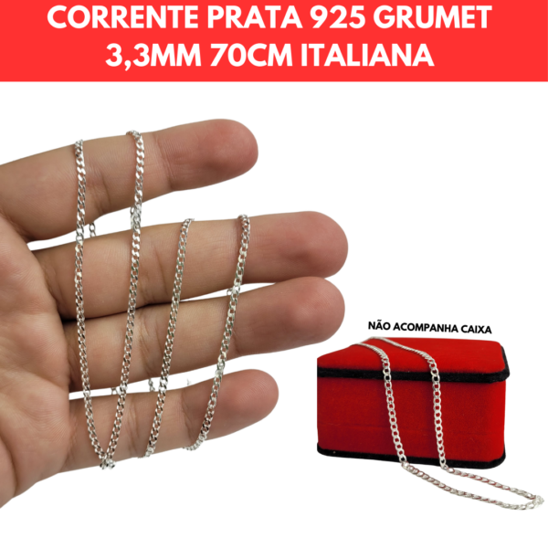 PULSEIRA GRUMET 21CM 3MM PRATA 925 ITALIANA LEGITIMA - Image 2