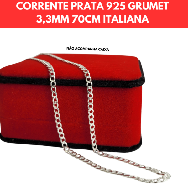 PULSEIRA GRUMET 21CM 3MM PRATA 925 ITALIANA LEGITIMA - Image 8