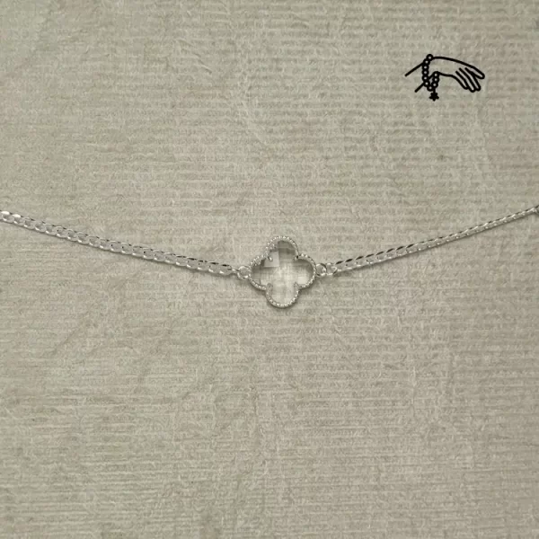 PULSEIRA GRUMET COM TREVO CRISTAL