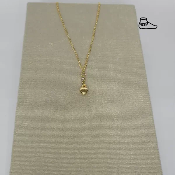 TORNOZELEIRA DOURADO CORAÇÃO RISCADO