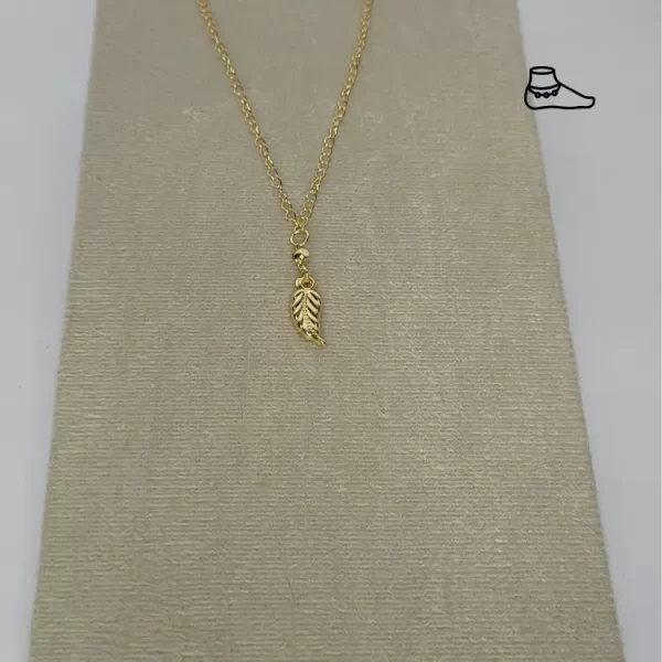 TORNOZELEIRA DOURADO COM FOLHA